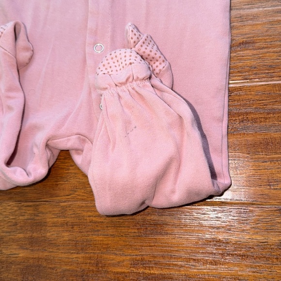 L’ovedbaby Organic cotton snap footie, 9-12m, mauve pink - Picture 8 of 9